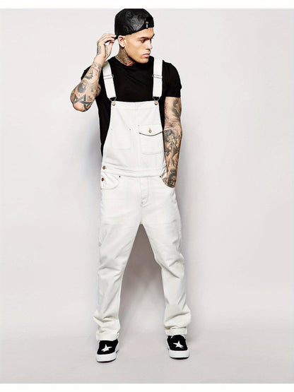Men'S Denim Bib Overalls, Slim Fit Medium Weight Work Trousers With Adjustable Straps & Tool Pockets, Reinforced Durable Pants For Construction Gardening Mechanical Work, US Sizes S-XXXL.Slim Fit: Recommended To Take One Size Larger Than Normal.