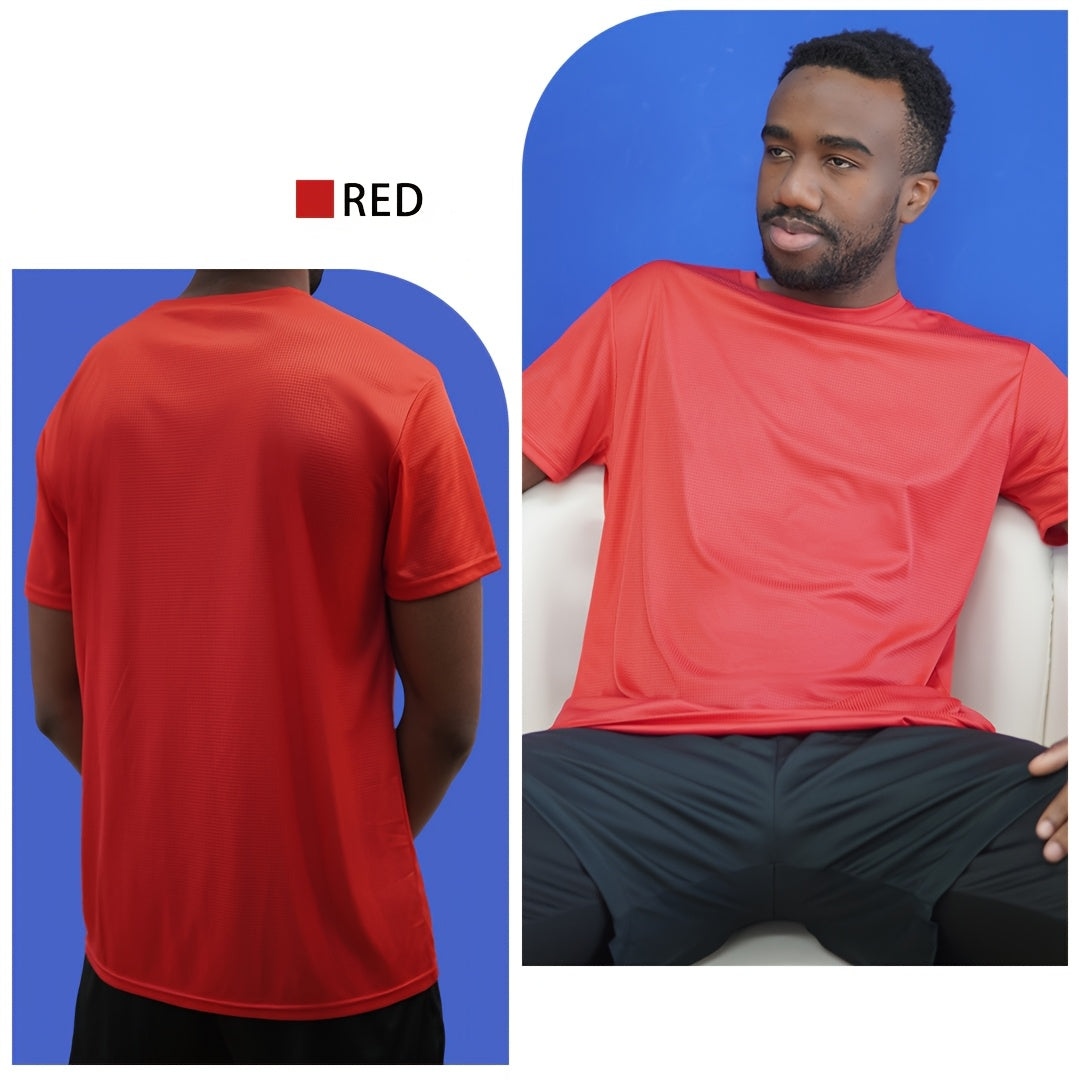 5pcs Men's Quick-Dry Short-Sleeve Shirts, Item, One of My Recent Purchases, Price Just Over a Dozen Dollars, Great Value Recommendation, for Sports and Daily Casual Wear