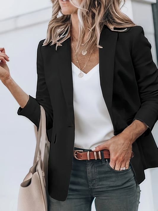 Ladies' Relaxed Blazers with an Open Front And Long Sleeves, Suitable for Work Or Office Wear