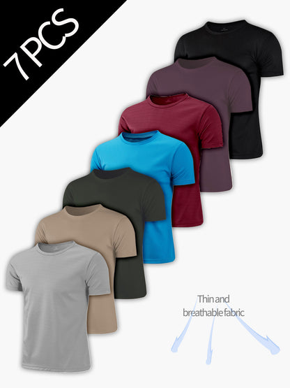 Men's 7-color mixed pack Polyester T-Shirt - product view 1
