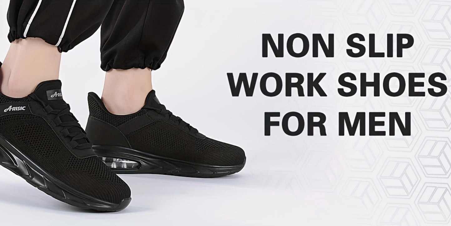 Men's Work & Safety Shoes - Non-Slip Sole & Slip-On Ease