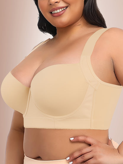 Seamless Large Size Push-up Bra for Women with Wide Shoulder Straps, Comfortable And Simple Bra