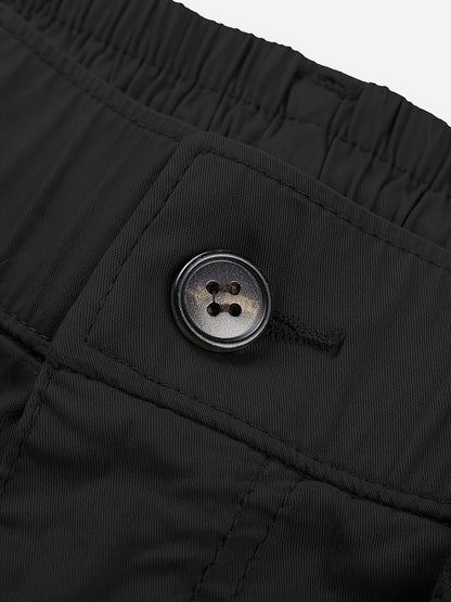 Solid Cargo Men's Casual Long Pants with Multiple Pockets AndButtons, Outdoor Hiking Camping Mountaineering