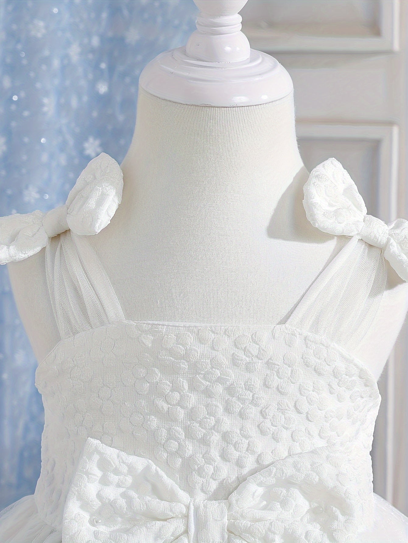 Girls' Clothing, School Season Gifts, Cute Girls' Dresses, Summer Lightweight Net-sheen Dresses, Bow Decoration Dresses, Versatile Fashionable High-end Style, Suitable for Parties And Wedding Seasons, Girls' Princess Dresses, Valentine's Day Gifts