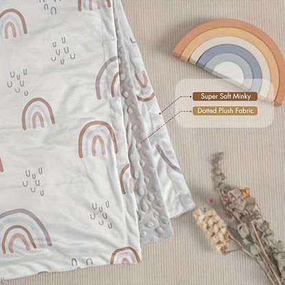 Double-Layer Minky Baby Blanket - 30 x 40 Inch Plush Animal Design
