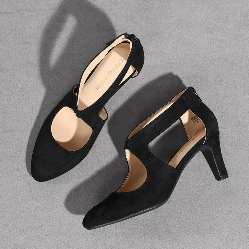 Women's Pumps Closed Pointed Toe Kitten Heels Elegant Party Wedding Dress Shoes for Women Comfortable Cross Strap Wedding Prom Party Stiletto Shoes for Women