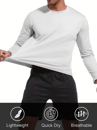 Men's Solid Color Performance T-Shirt - Long Sleeve 766565