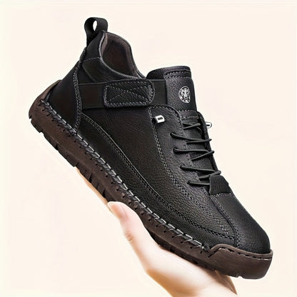 Men's High-Top Casual Ankle Boots - Elastic Closure and Rubber Sole