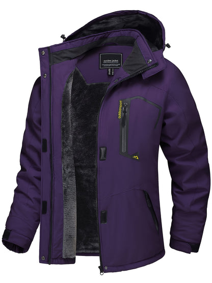 Women's Winter Ski Jacket - High Quality Soft-shell Hooded Jacket Windproof Detachable Hood Multi-pockets Warm Thickened Fleece Lined - Winter Outdoor Snow Sports Skiing Snowboarding Hiking Camping Daily Casual Wear Work Wear Rain Windbreaker