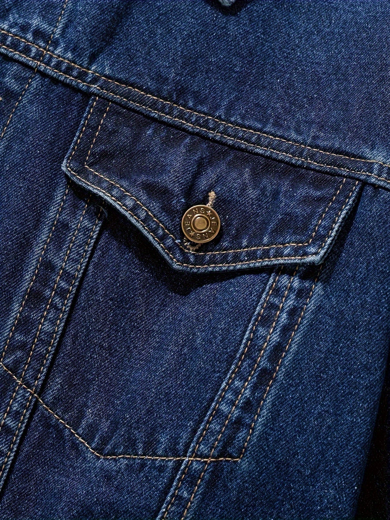 Men'S Vintage Denim Jacket, Casual Urban Style Multi-Pocket Denim Coat