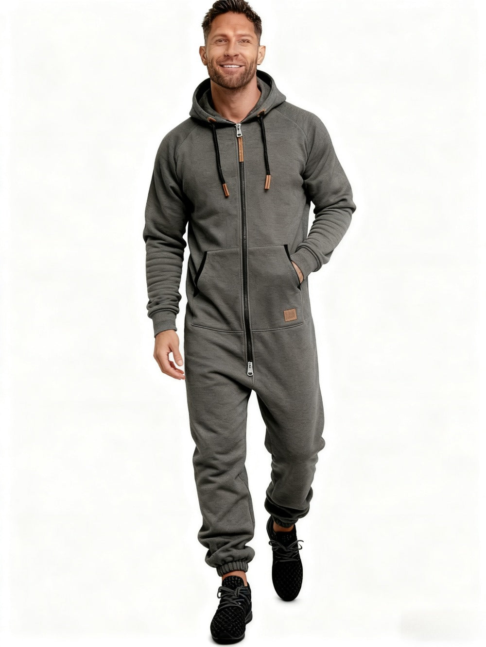 Men's Hooded Coveralls - Full-Zip One-Piece Design Style 4757