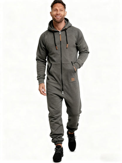 Men's Hooded Coveralls - Full-Zip One-Piece Design Style 4757