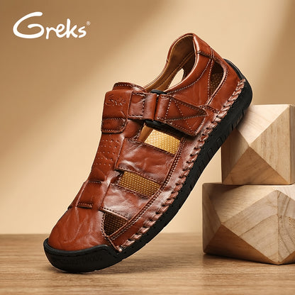 GERKS Men's Casual Summer Sandals Breathable Open-Toe Shoes with Adjustable Strap for Outdoor & Daily Wear
