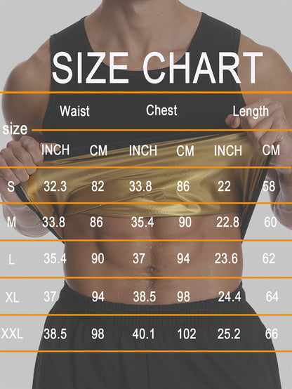 Men'S Sauna Vest for Sweating, Shapewear Waist Trainer, Tummy Control Body Shapers, And Gym Tank Tops