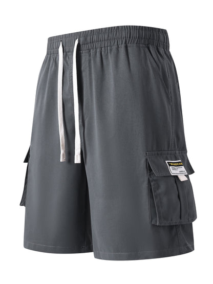2pcs Men's Cargo Shorts, Multi-Pocket Loose Fit Utility Shorts, Durable Outdoor Hiking Tactical Shorts, Summer Casual Relaxed Fit Work Shorts with Flap Pockets