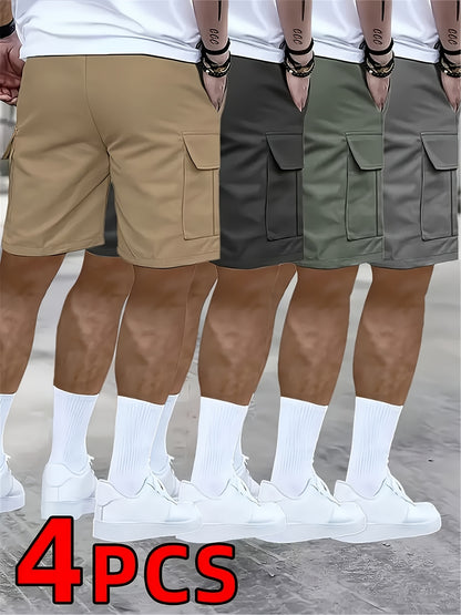 2026 Men's shorts casual loose shorts perfect choice large pocket workwear shorts summer workwear shorts Men's five quarter pants trendy straight leg casual five quarter shorts couple basketball pants 4pcs set for Game Day Fan Gear Football All Fans