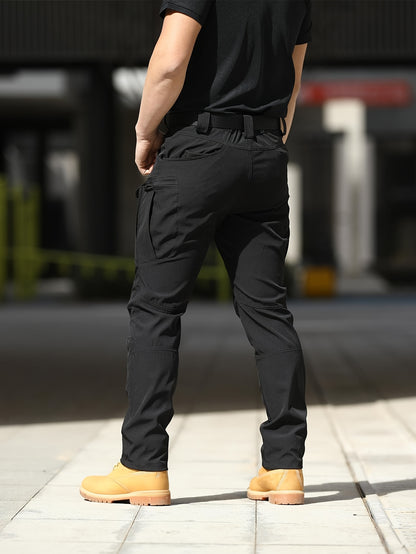 Men'S Lightweight Tactical Overalls - Durable, Breathable, Quick Dry Polyester with Multiple Pockets for Outdoor Adventures, Hiking And Work (Belt Included), All Season Pants | Relaxed Fit Pants | Wear-Resistant Outdoor Wear, Hiking Pants