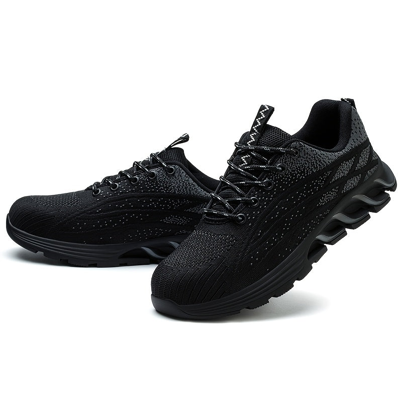 Rubber Sole Breathable Industrial Construction Protective Shoes Anti-smashing And Anti-piercing Steel Toe Shoes Men's Steel Toe Puncture Proof Anti-skid Work Steel Toe Anti-Puncture Breathable Lightweight Shoes Work Shoes