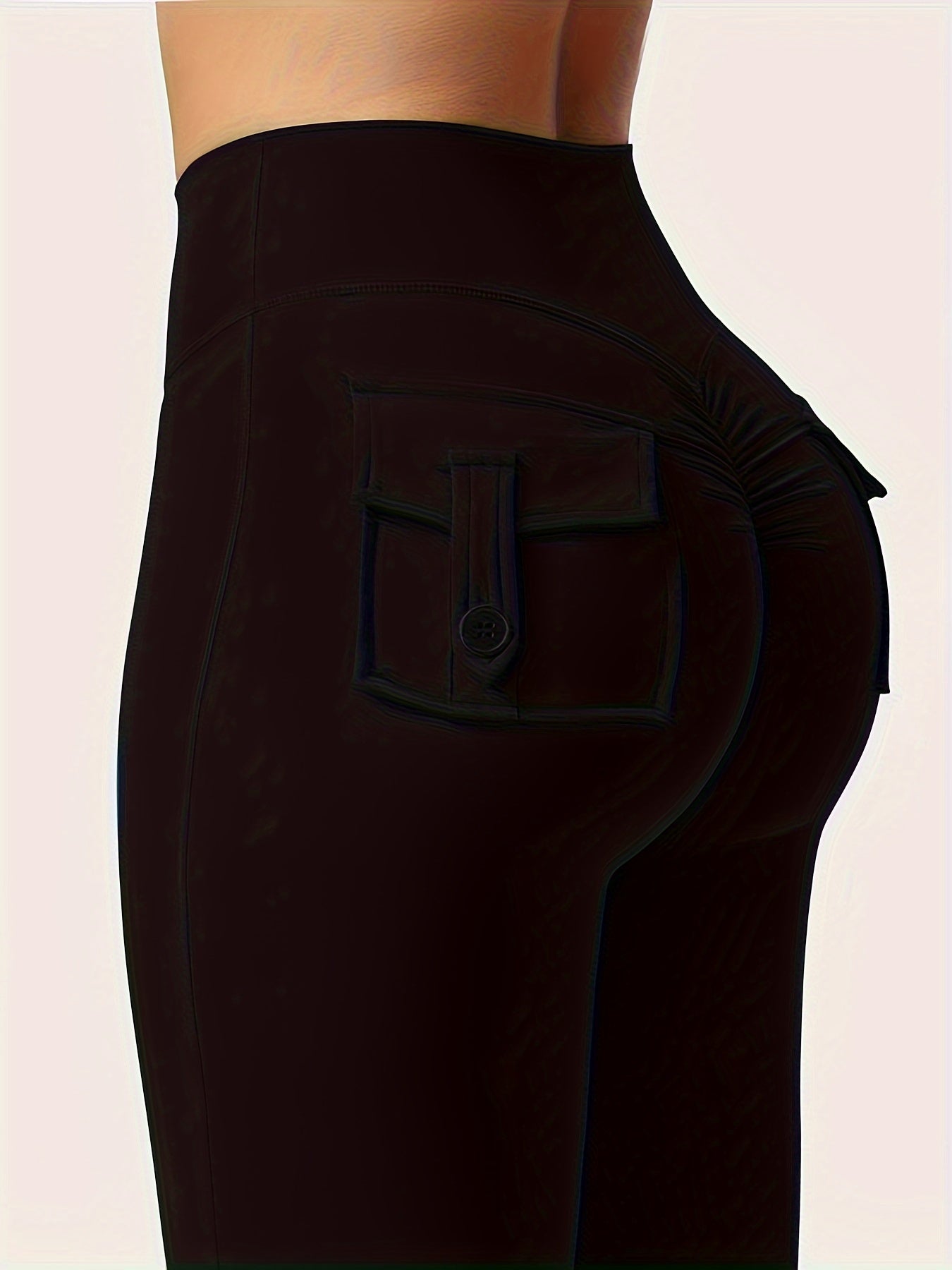 Christmas Apparel, Halloween 3pcs Set in Black, Gray, and Green: Fashionable Workwear-Style Flared Pants, Women's Casual Flared Pants, High-Waist Pocket Joggers, Workwear-Style Peach Butt Pants, Quick-Dry Sports Tummy Control Butt-Lifting Flared