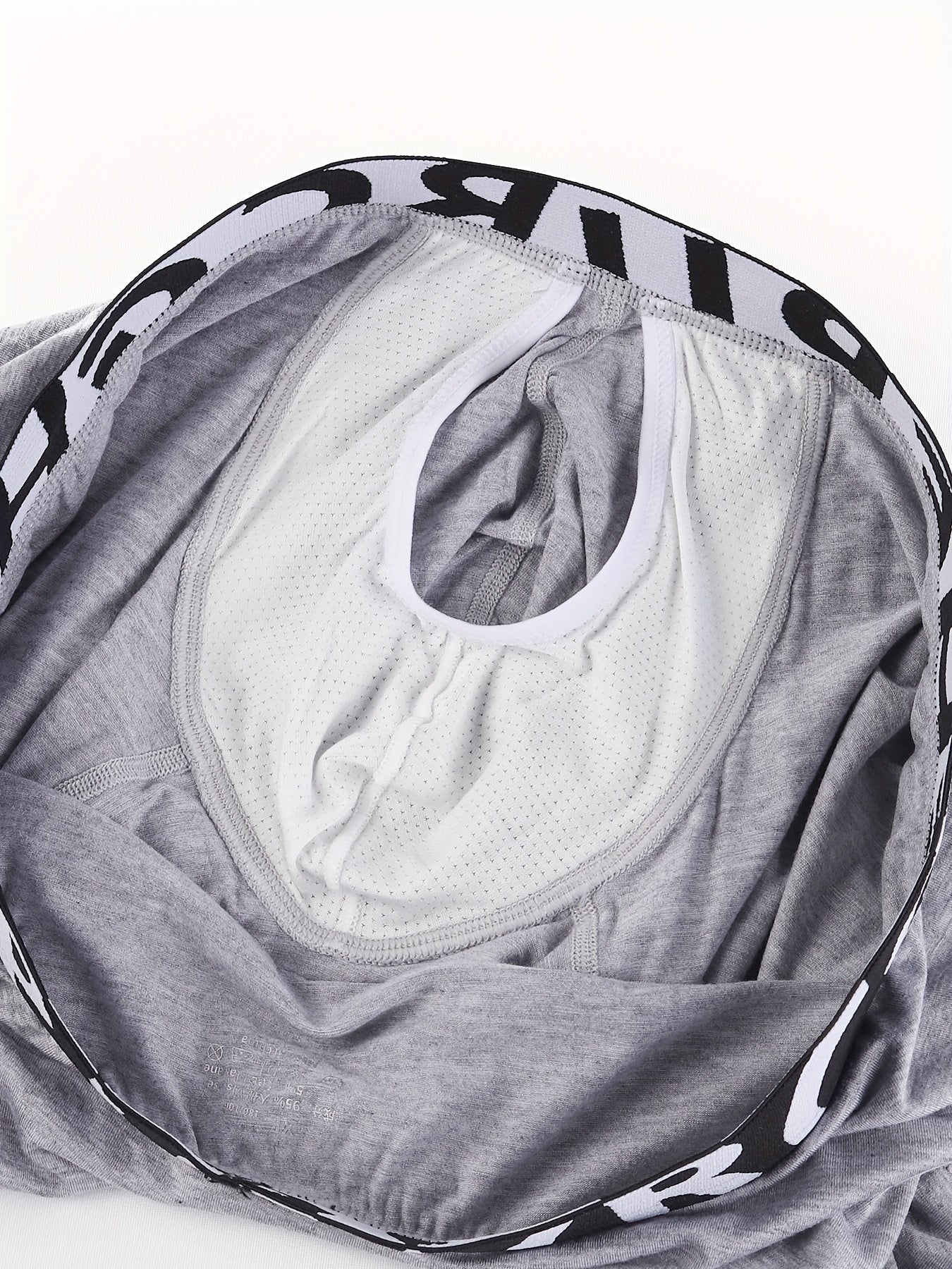 3pcs Men's Athletic Underwear: Quick-Dry Slim-Fit Long Boxer Briefs with Letter Waistband & Dual-Layer Separate U-Convex Pouch