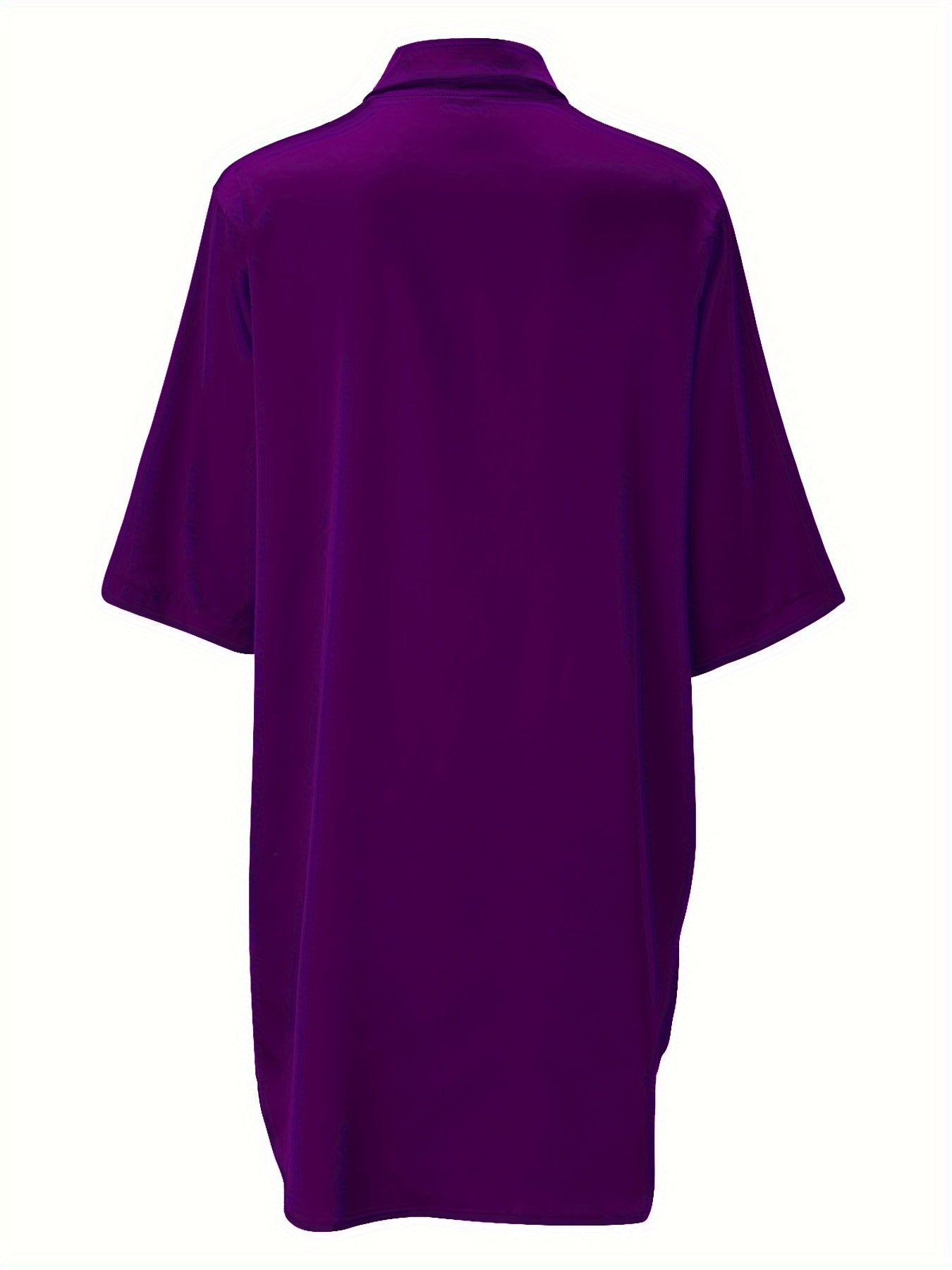 European And American Solid Color Sexy Shirt for Women Comfortable And Smooth Home Wear Long Pajamas