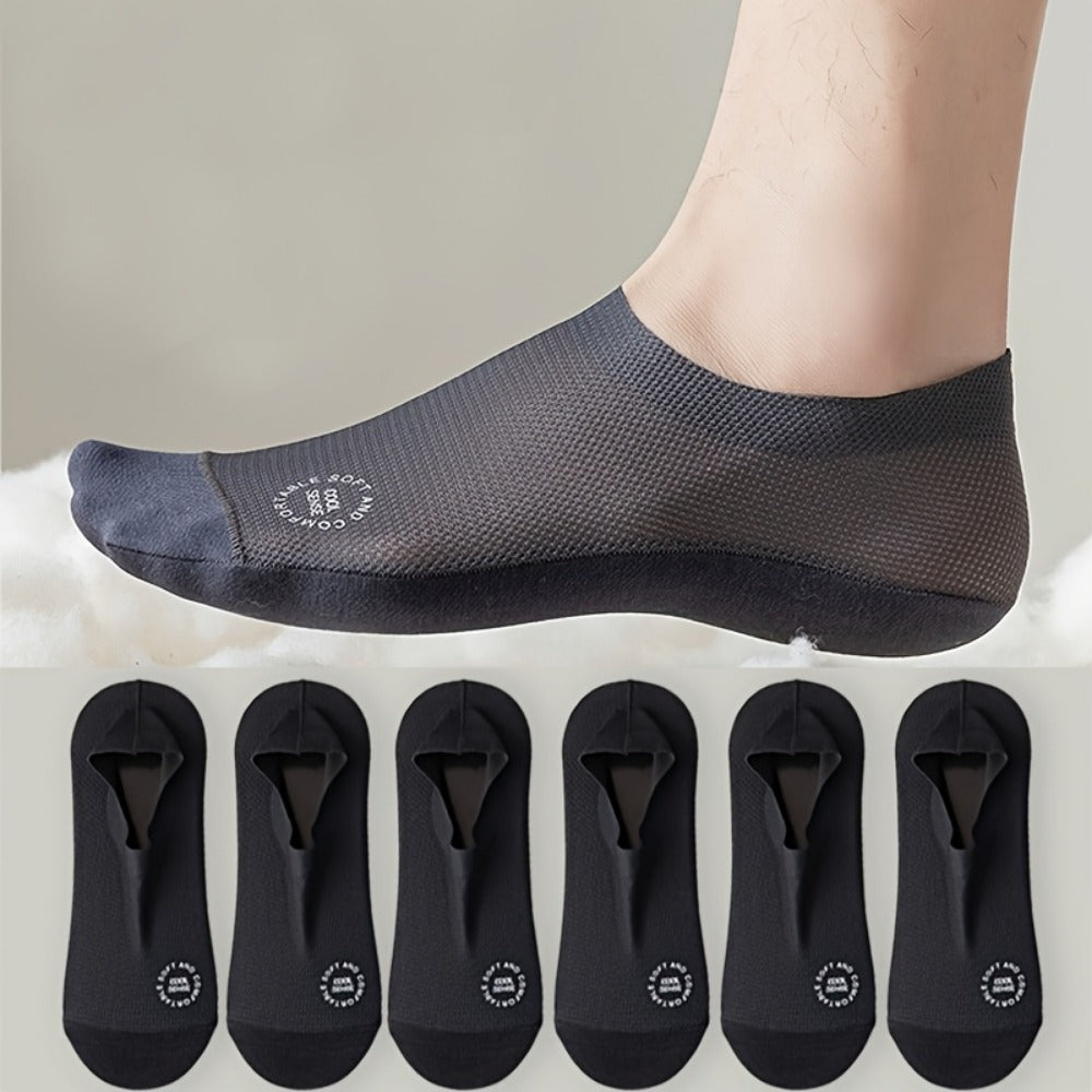 Men's Lace Detail Ankle Socks - 6-Pair Pack
