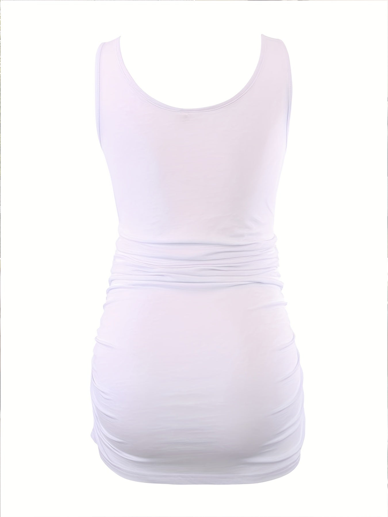 Women's Full Bump Coverage Maternity Tank Top - All-Stage Pregnancy Shirt with Side Ruching & Scoop Neck, Stretchy Rayon-Spandex Sleeveless Nursing Vest for Postpartum Wear, Breathable Belly-Friendly T-Shirt (No Chest Pads)