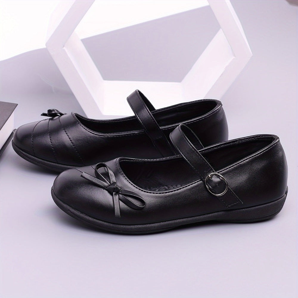 Women's Bow Mary Jane Flat Shoes - Shallow-Mouth Casual