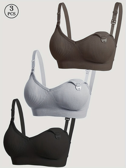 [Selected 3pcs Set] Comfortable Bandeau Bra for Women Tube Top Style with Ribbed Fabric And Elastic Support Perfect for Daily Wear Seamless Bandeau Bra for Women Strapless Wireless Tube Top with Removable Pads Super Stretchy And Soft Fit