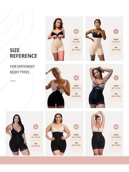 Women Adjust Hooks Abdomen Trimmer Control Shapewear Shorts, High Waist Shapewear Butt Lifter Shorts.