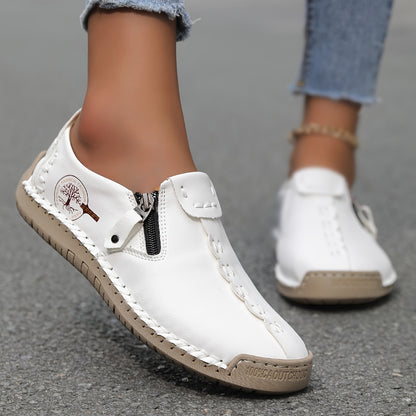 Women'S High-Quality Handmade Casual Loafers - Perfect for All Occasions, Comfortable to Wear, Durable Slip-On Sneakers with Buckle Closure, Ear Loop Design, Sole, Suitable for Outdoor Wear, Rubber Sole for Spring And Summer, Women Shoes
