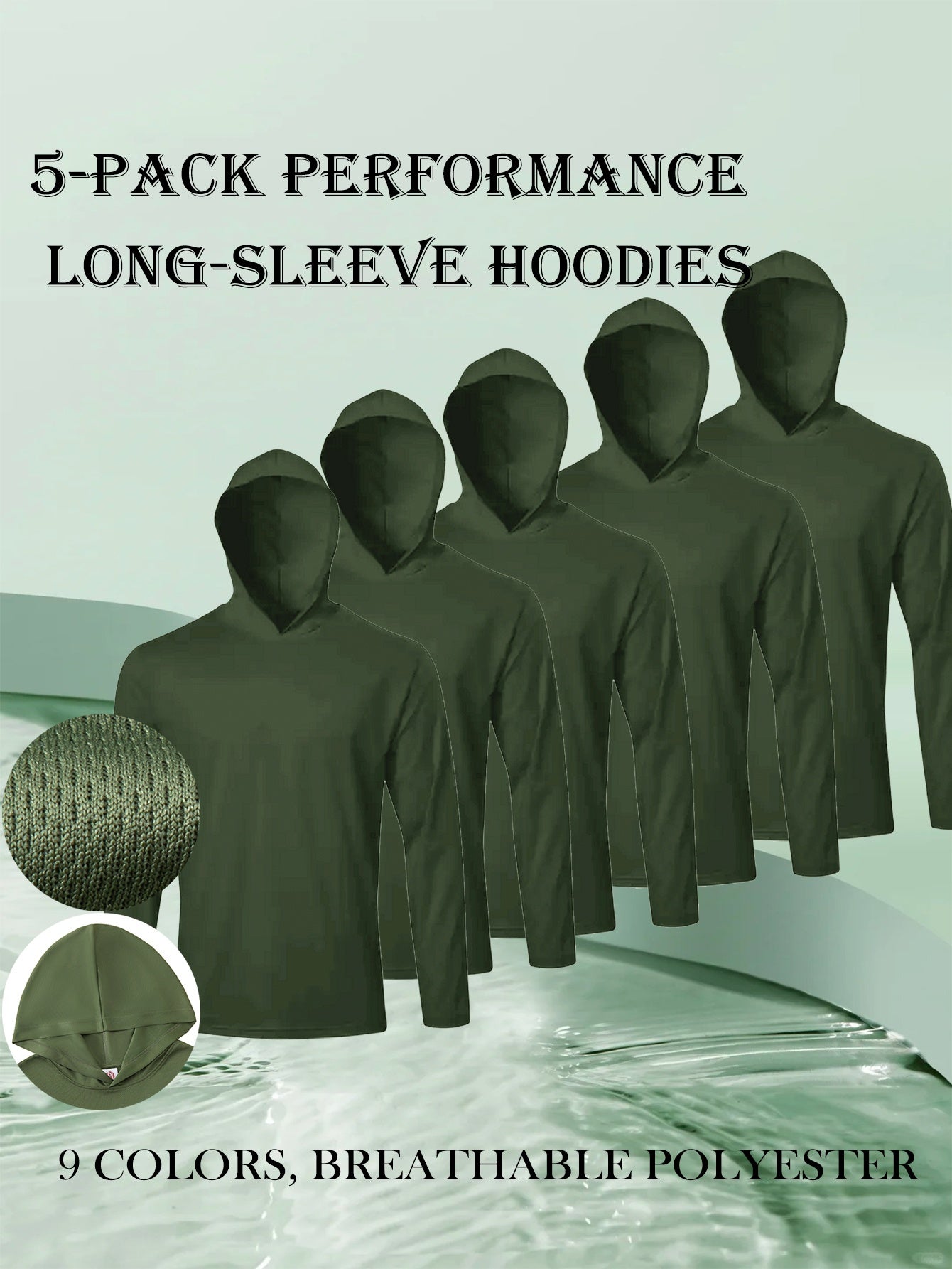 Men's 5 - Pack Performance Long - Sleeve Hoodies