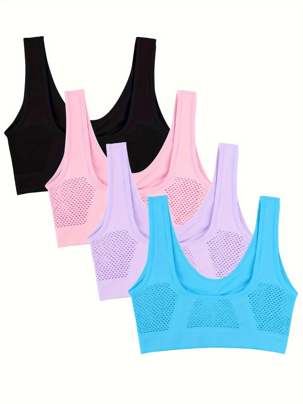 Women's Sports Bra - 4-Pack Unpadded, High Support