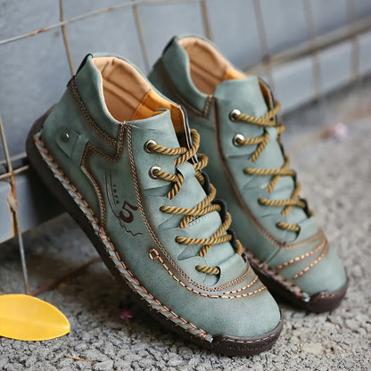 Handcrafted Men'S Vintage Sneakers: Secure Fit, Slip-Resistant, All-Season Comfort