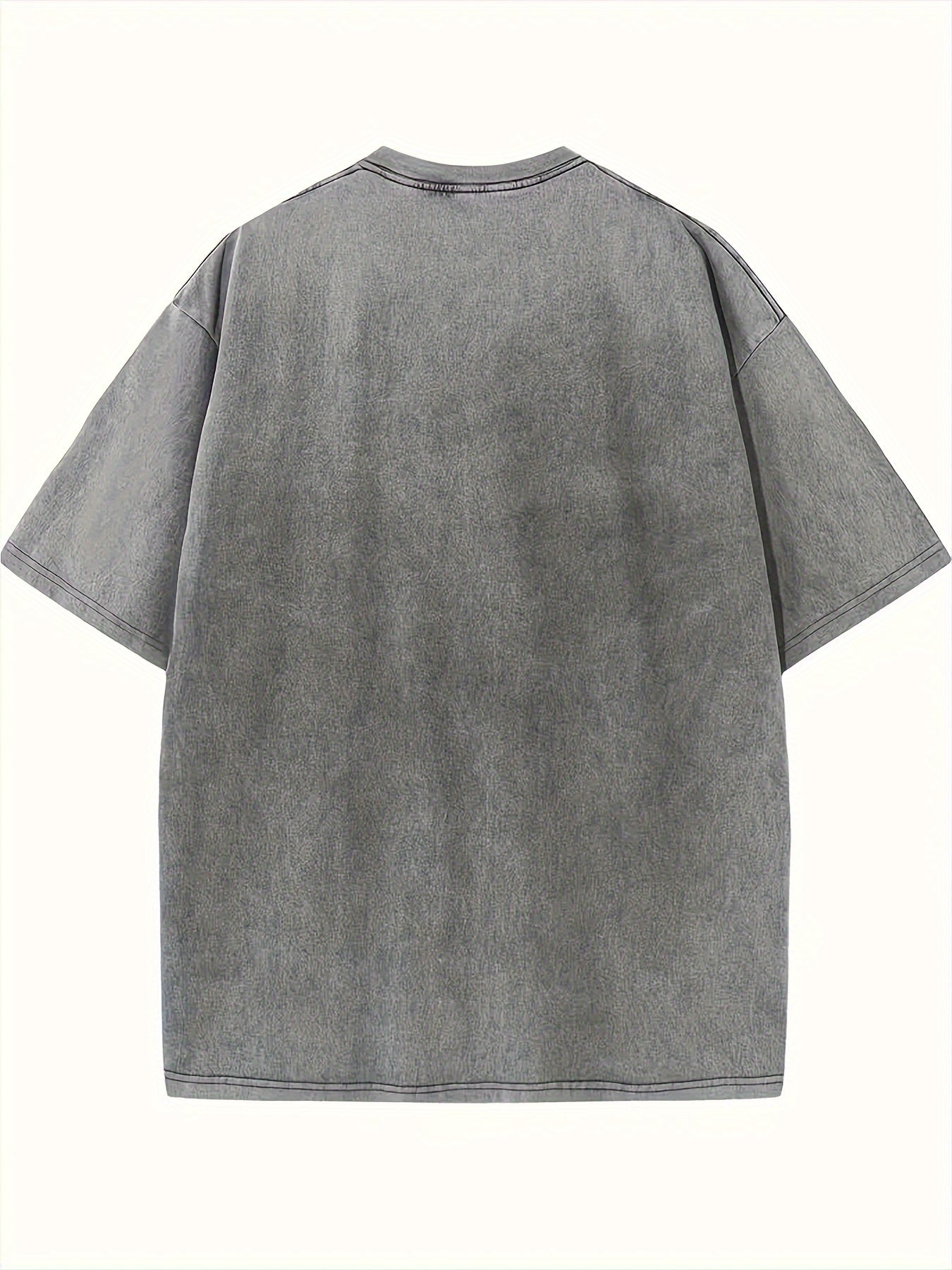 Plus Size, Pattern Printed Women's Retro Washed T-Shirt- 230g Thick, Round Neck Short Sleeve, Retro Street Style, Machine Washable, Spring Summer Casual Wear, Loose Fit T-Shirt