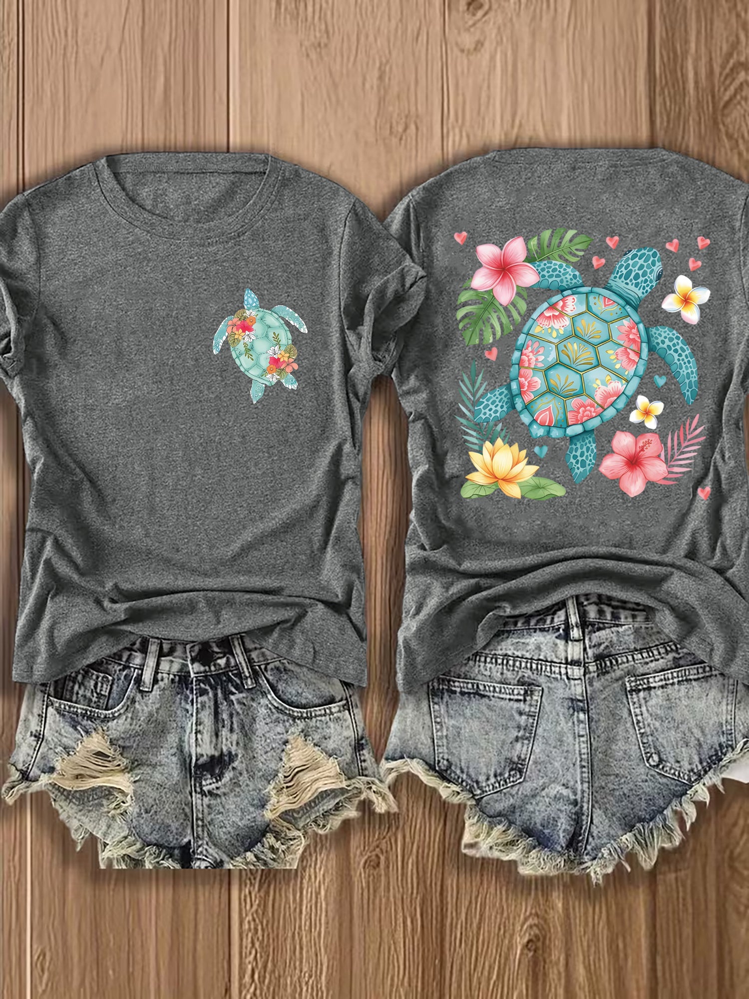 Women's Grey Short-Sleeve T-Shirt - product view 10