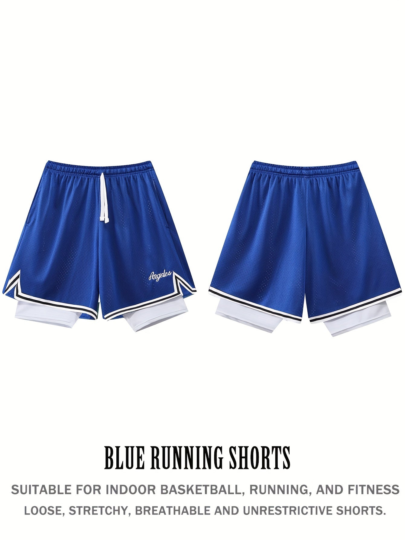 1pc Of Sports Basketball Shorts, Loose And Comfortable, Sweat Wicking And Breathable, Outdoor Running Lined with Stretch Cloth Quick-drying Training Pants