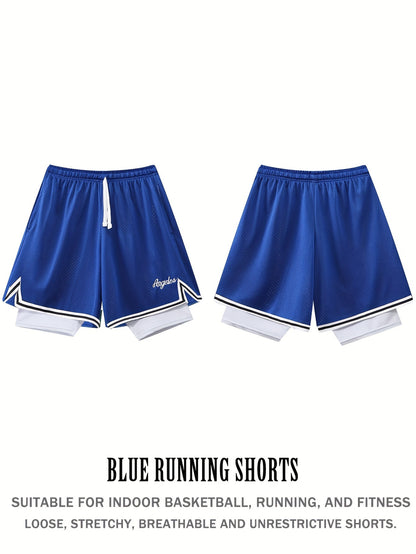 1pc Of Sports Basketball Shorts, Loose And Comfortable, Sweat Wicking And Breathable, Outdoor Running Lined with Stretch Cloth Quick-drying Training Pants