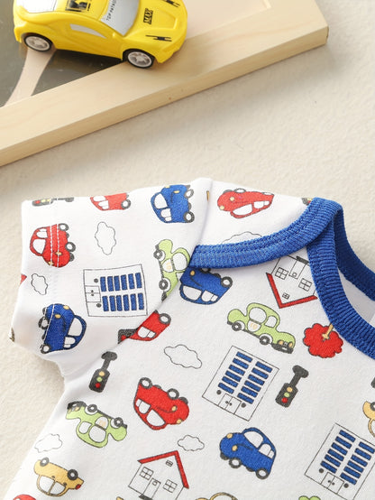 5pcs Set Baby Girl Cartoon Triangle Onesie Baby Girl Cute Crawling Suit, Perfect for Outdoor