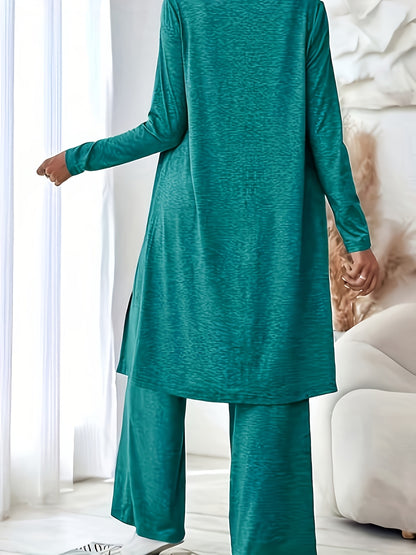 Women's Three-piece Outfit - Large Size Long Cardigan Pullover Casual Pants Set, Perfect For Spring/Autumn 2025, Highly Versatile Set
