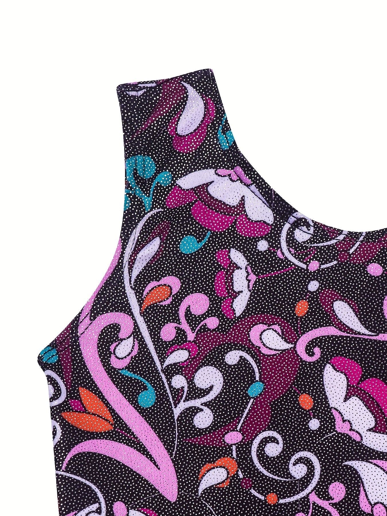 Girls Sleeveless Compression Gymnastics Suit, One-piece Bodysuit for Exercise Training, Perfect for Outdoor