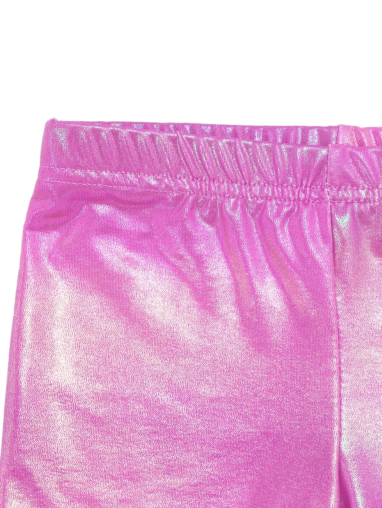 Girls' Gymnastics Bodysuit Set, Shiny Ballet Dance Outfit with Three Pieces Including Sparkling Shorts And a Headpiece.