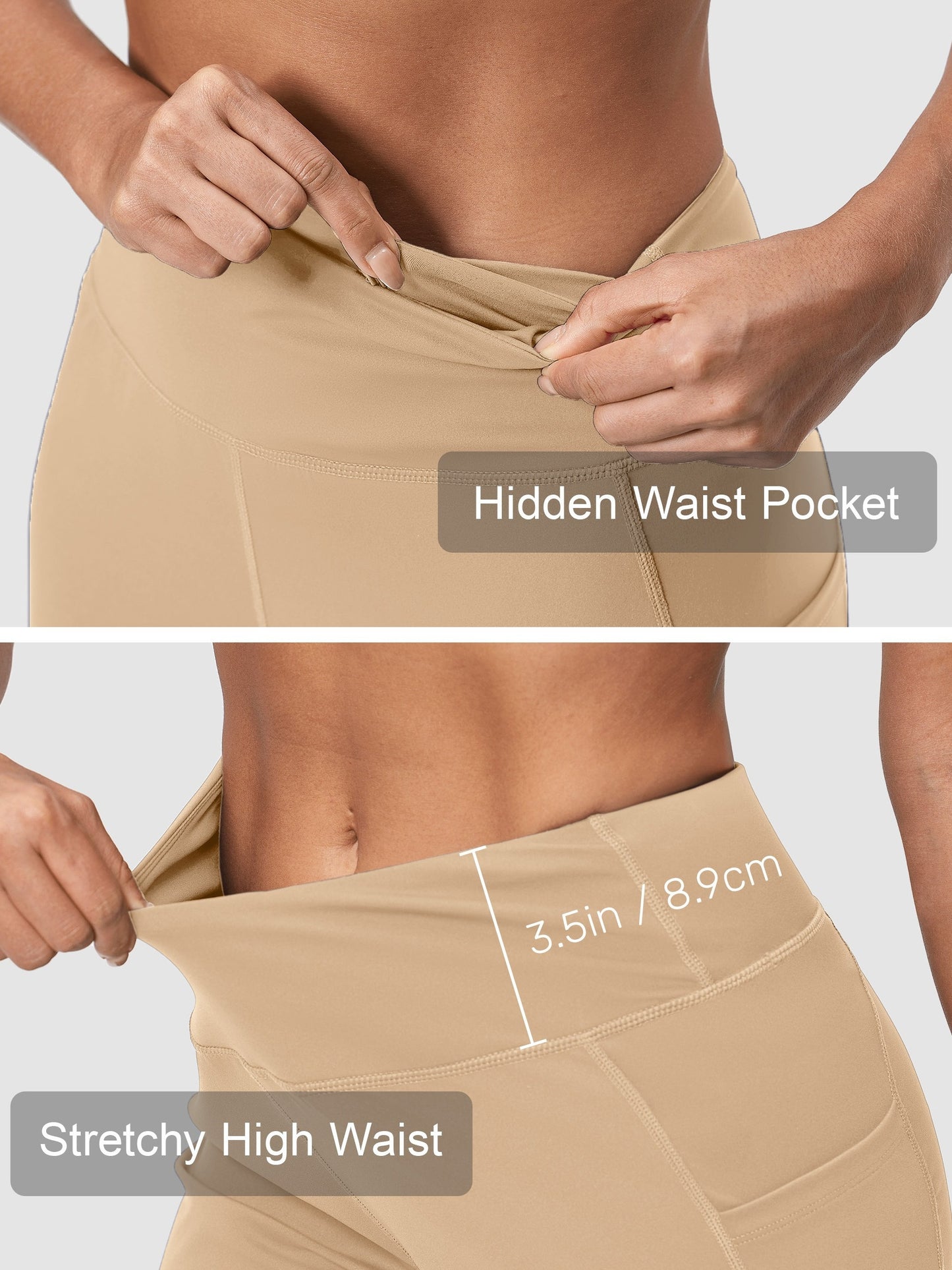 18-Inch Capri Trousers for Women Featuring a High Waist, Pockets, Tummy Control, And a Loose Straight Leg Design Suitable for Workouts And
