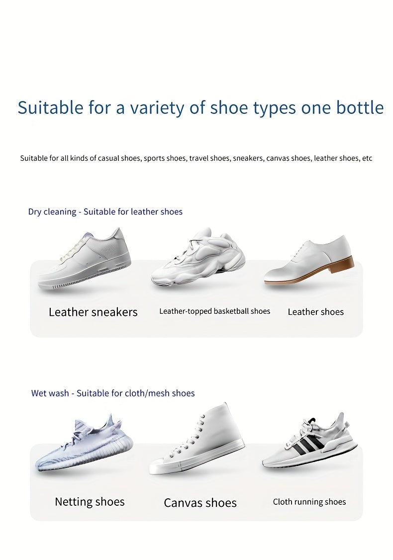 Ouyaaqi Small for white Shoe Cleaner, Advanced for white Shoe Cleaner, Suitable For White Sports Shoes Made Of Leather, Knitting, Canvas, Suede, PU Materials, Outdoor Camping, Cleaning Products, Comfortable Shoes, Multi-functional Cleaner