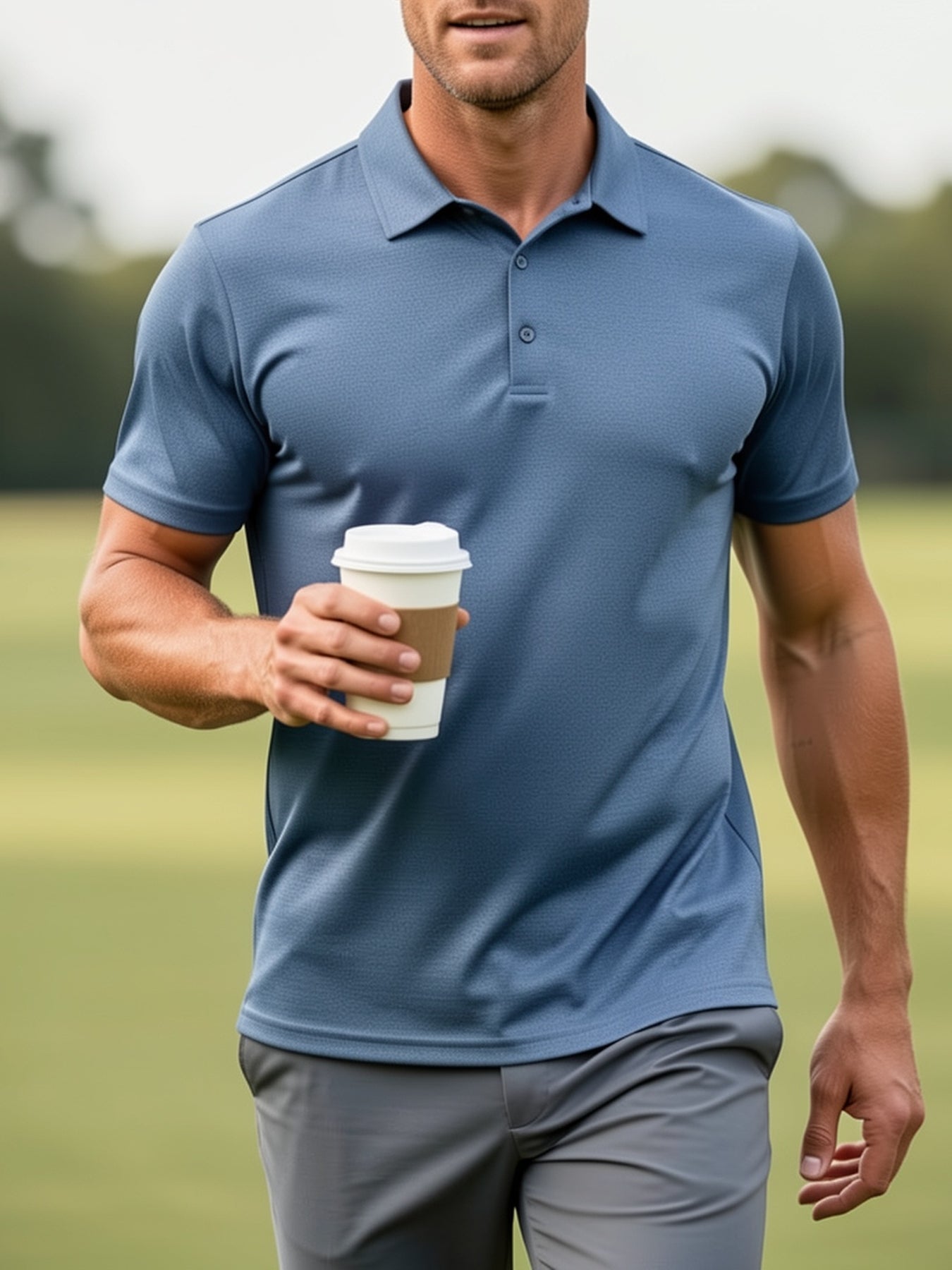5pcs Polo Shirts for Men Performance Short Sleeve Golf Shirt Moisture Wicking Athletic Casual Collared T-Shirt