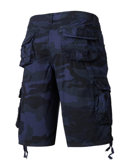 Men's Pure Cotton Washed Camouflage Outer Multi Pocket Workwear Shorts