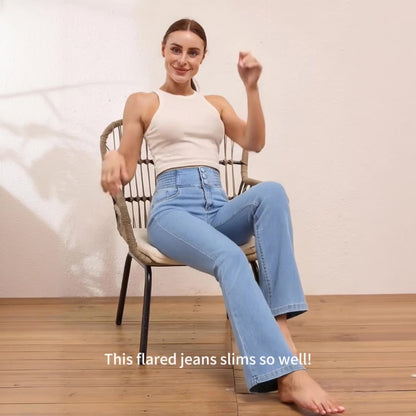 2025 Elastic Waist High Waist Elastic Tight Body Micro Hip Lift Denim Trousers