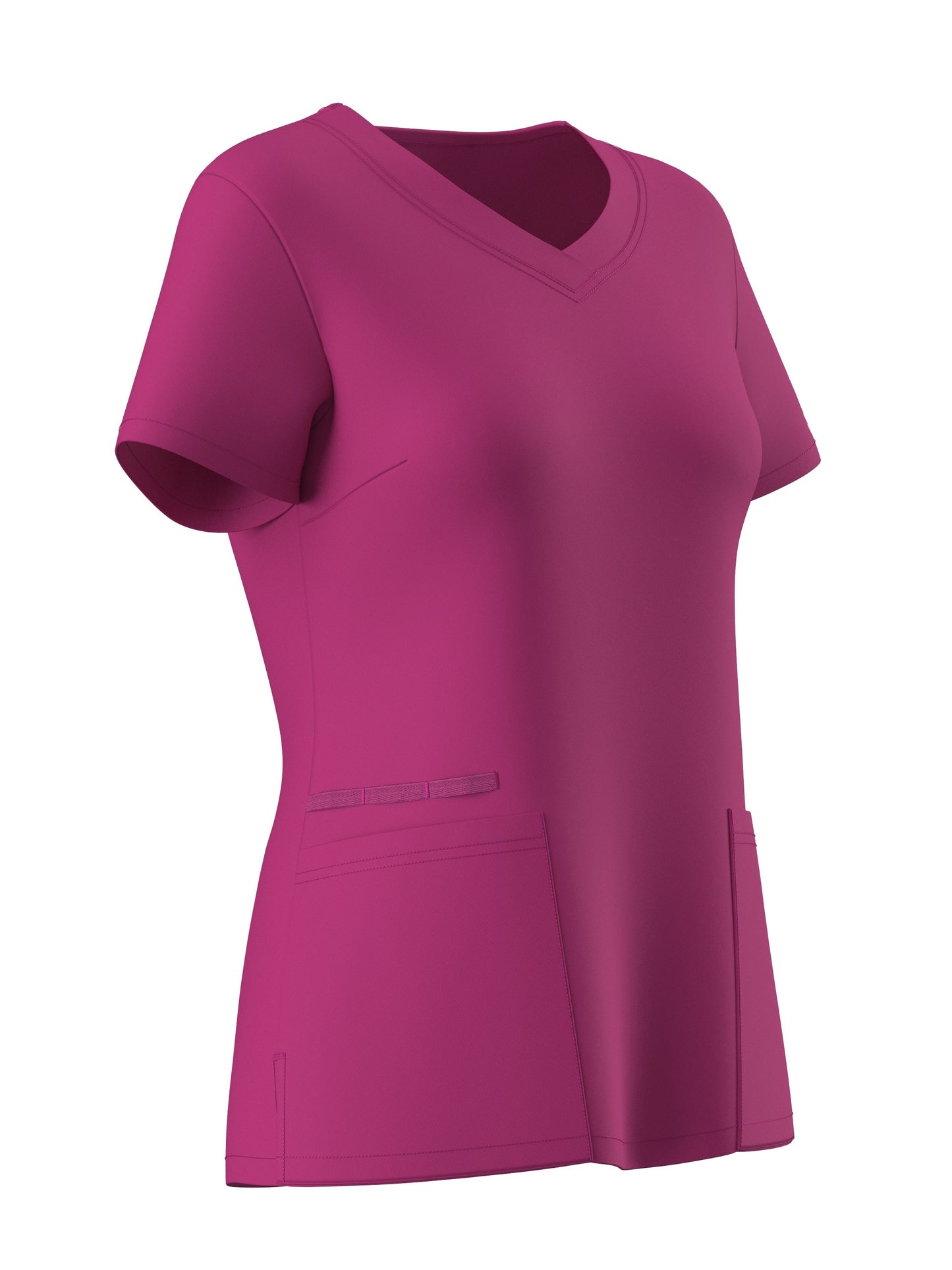 Women's Solid Two-piece Set - Elegant Short Sleeve V Neck Scrub Top & Drawstring Pants Outfits, Clothing