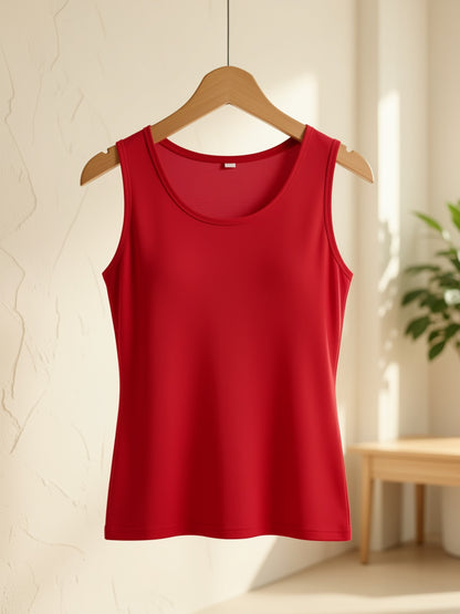 Women'S Vest 6pcs Set High Elastic Seamless Round Neck Shirt Summer Basic Style