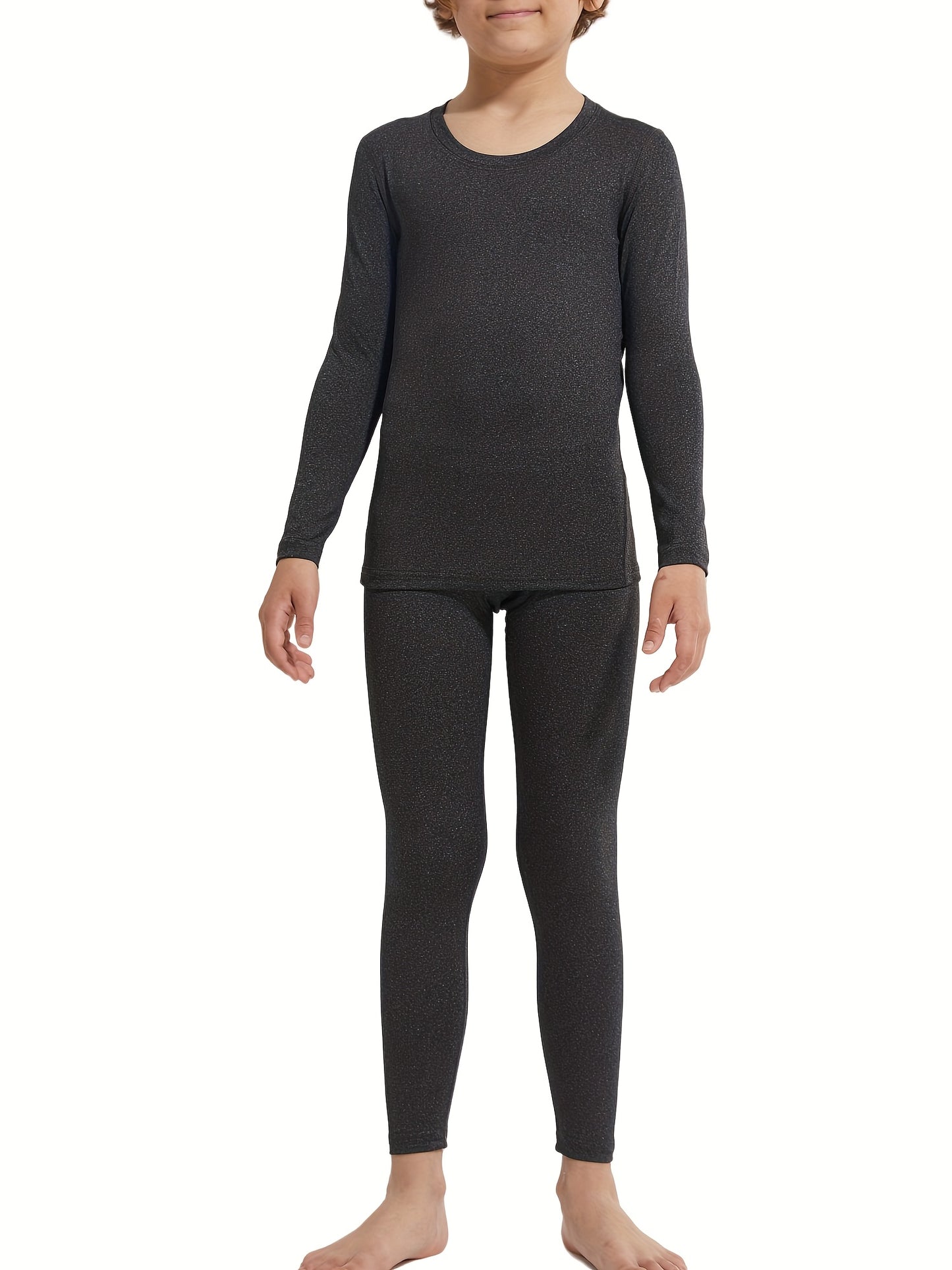 Boys' Sports Compression Set 2pcs Youngsters's Warm Underwear, Perfect for Outdoor